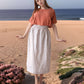 A-Line Boho Linen Midi Skirt AVIGNON for Women