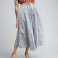 A-Line Linen Midi Skirt BORDEAUX with Pockets