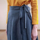 A-Line Linen Wrap Skirt METZ with Belt