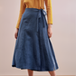 A-Line Linen Wrap Skirt METZ with Belt