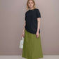 A-Line Linen Midi Skirt AMIENS High Waist Pockets