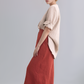 A-Line Linen Midi Skirt AMIENS High Waist Pockets