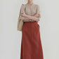 A-Line Linen Midi Skirt AMIENS High Waist Pockets