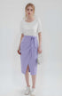 A-Line Wrap Linen Midi Skirt PERPIGNAN Flowy