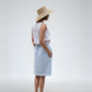 Adjustable Waist Midi Linen Skirt BLOIS with Pockets