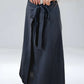 Adjustable Wrap Linen Midi Skirt TOULON High Waist