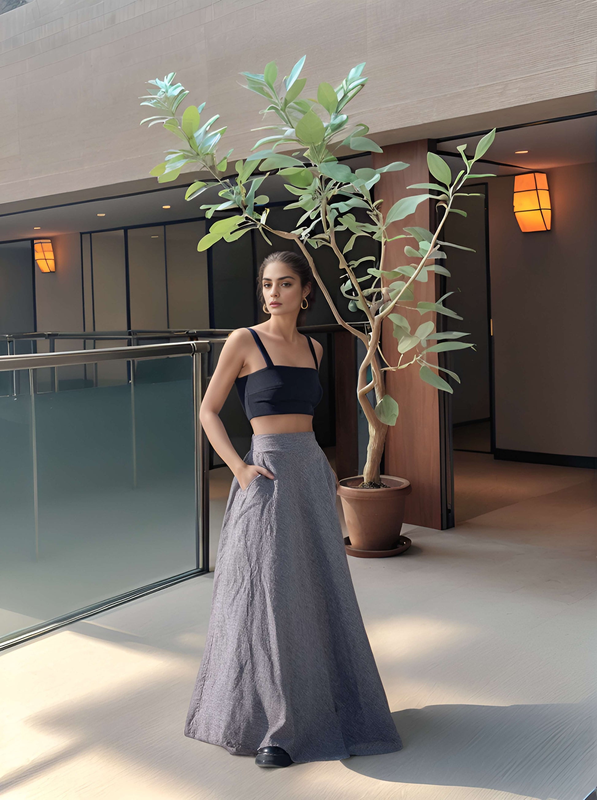 Ankle-Length Linen Maxi Skirt AVIGNON for Summer