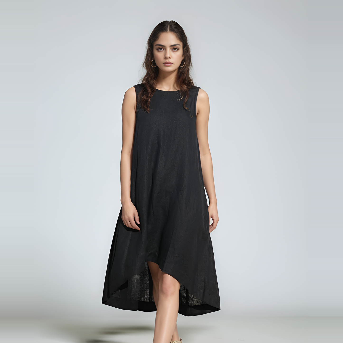 Asymmetrical Hem Linen Midi Dress COLMAR for Brides