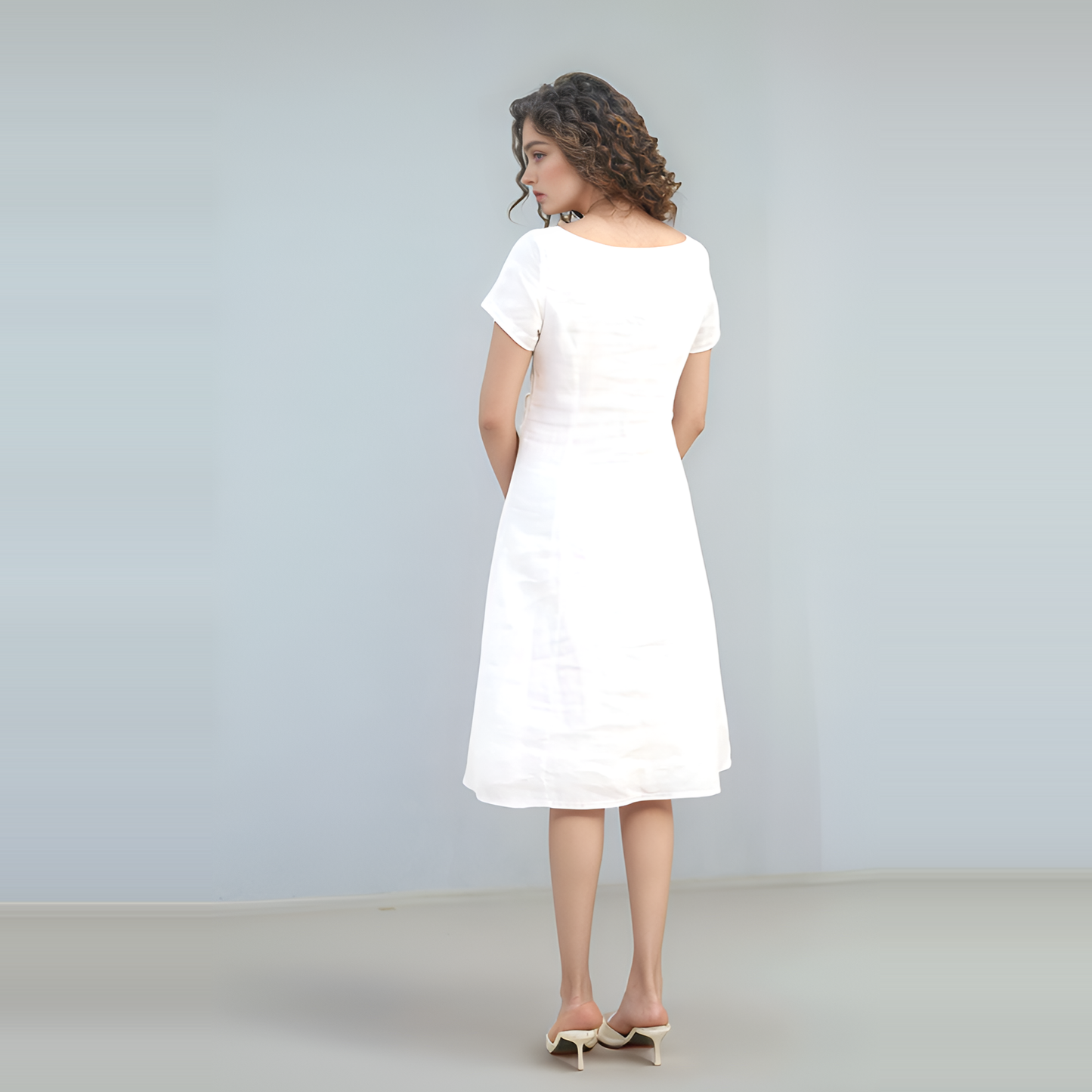 Boat Neck Linen Tunic Dress NAPLES for Women