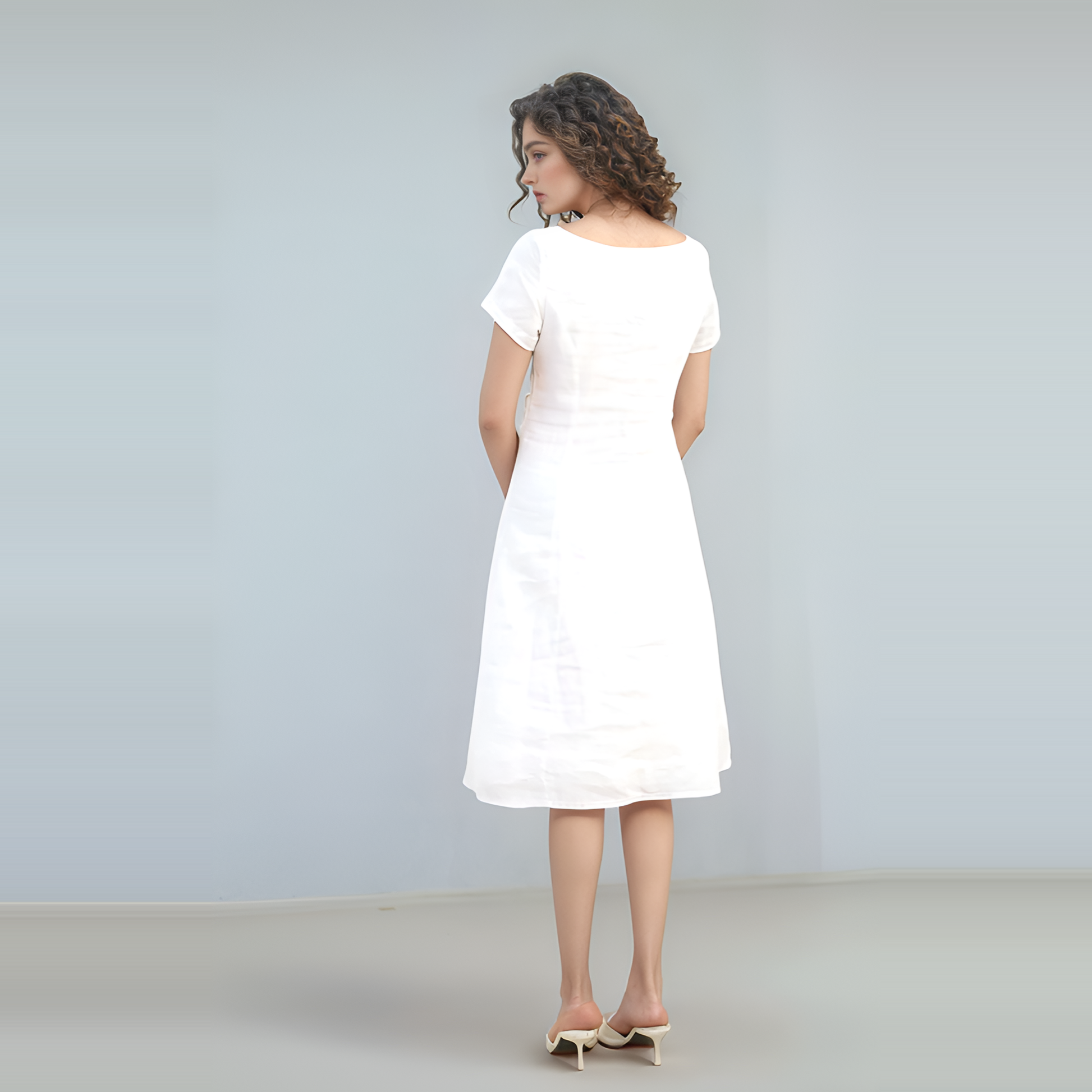 Boat Neck Linen Tunic Dress NAPLES for Women