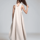 Boho Cocoon Linen Maxi Dress NIMES with High Neck