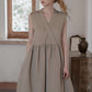 Boho Sleeveless Linen Dress SEDONA V-Neck Pockets