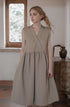 Boho Sleeveless Linen Dress SEDONA V-Neck Pockets