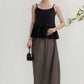 Bubble Linen Maxi Skirt TROYES Wrinkled Flowy