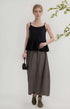 Bubble Linen Maxi Skirt TROYES Wrinkled Flowy