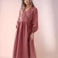 Casual Wrap Linen Dress GENEVA with Waist Tie