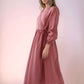 Casual Wrap Linen Dress GENEVA with Waist Tie