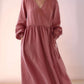 Casual Wrap Linen Dress GENEVA with Waist Tie
