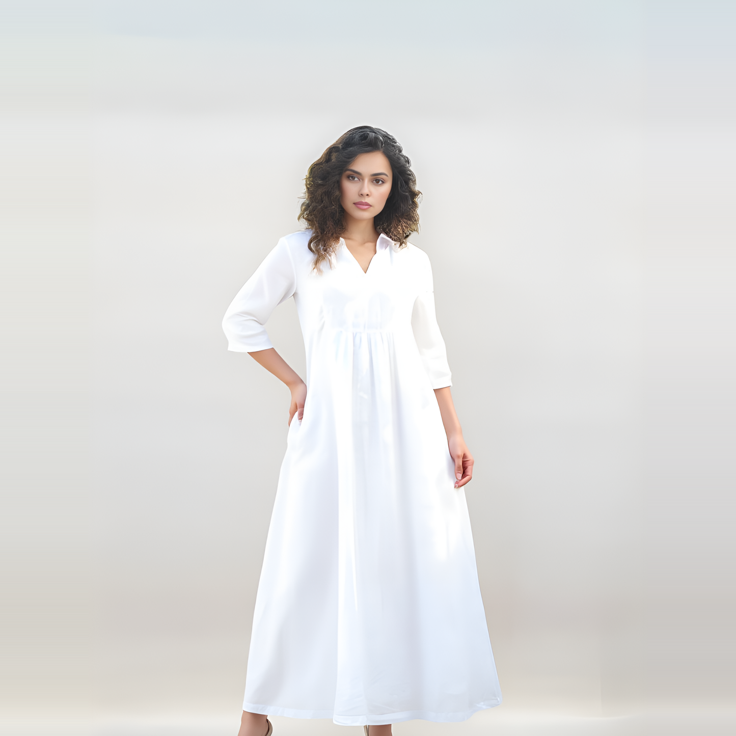 Cotton-Lined Linen Maxi Dress CORSICA with Pockets