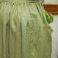 Elastic Waist Midi Linen Skirt METZ with Pockets for Women