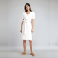 Elegant Adjustable Waist Linen Wrap Dress DENALI