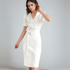 Elegant Adjustable Waist Linen Wrap Dress DENALI