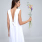 Elegant Boat Neck Linen Sundress LIMOGES with Open Back