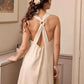Elegant Cross Back Linen Party Dress REIMS for Summer