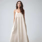 Empire Waist Linen Sundress METZ with Wide Straps