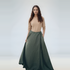 Green Heavyweight Linen Wrap Skirt SALZBURG