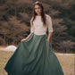 Green Heavyweight Linen Wrap Skirt SALZBURG