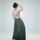 Green Heavyweight Linen Wrap Skirt SALZBURG