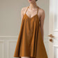 Halter Linen Mini Dress BLOIS Open Back Tie