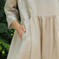 Handmade Pocket Linen Midi Dress AMIENS Casual