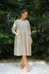 Handmade Pocket Linen Midi Dress AMIENS Casual