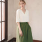 High Waist A-Line Linen Skirt LYON Midi Casual