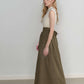 High Waist Linen Midi Skirt ANGERS Soft Flowy