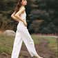 High Waist Wide Leg Linen Pants CANNES Custom