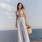 High Waist Wide Leg Linen Pants CANNES Custom