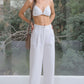 High Waist Wide Leg Linen Pants CANNES Custom