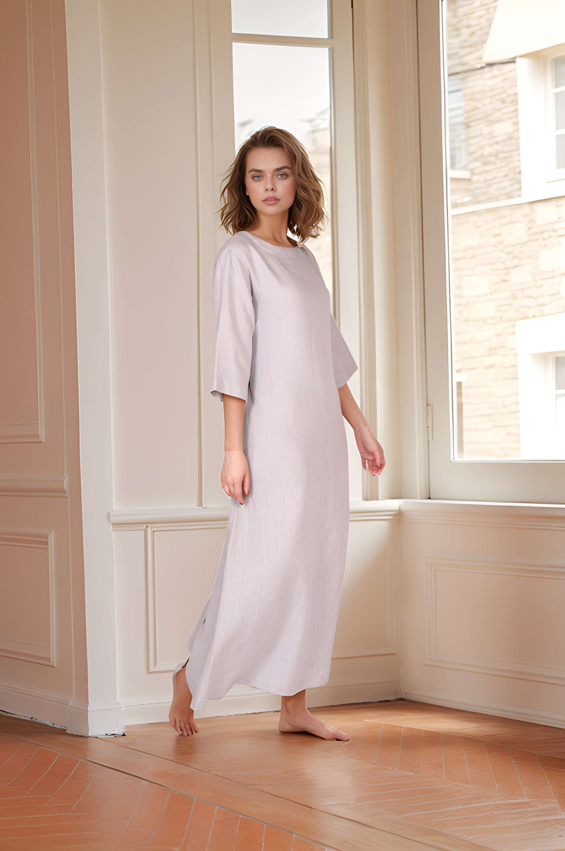 Linen Elegant Maxi Dress MALAGA