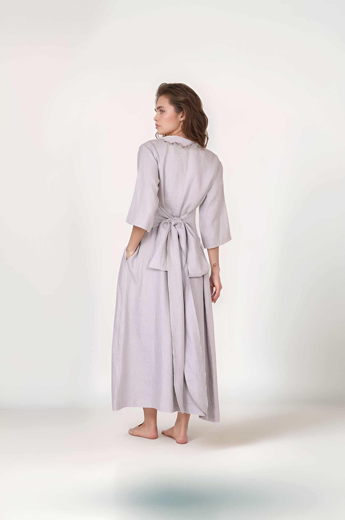 Linen Elegant Maxi Dress MALAGA