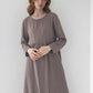 Long Sleeve Swing Linen Dress ALBI Flowy Maxi