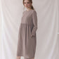 Long Sleeve Swing Linen Dress ALBI Flowy Maxi
