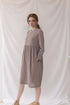 Long Sleeve Swing Linen Dress ALBI Flowy Maxi