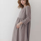 Long Sleeve Swing Linen Dress ALBI Flowy Maxi