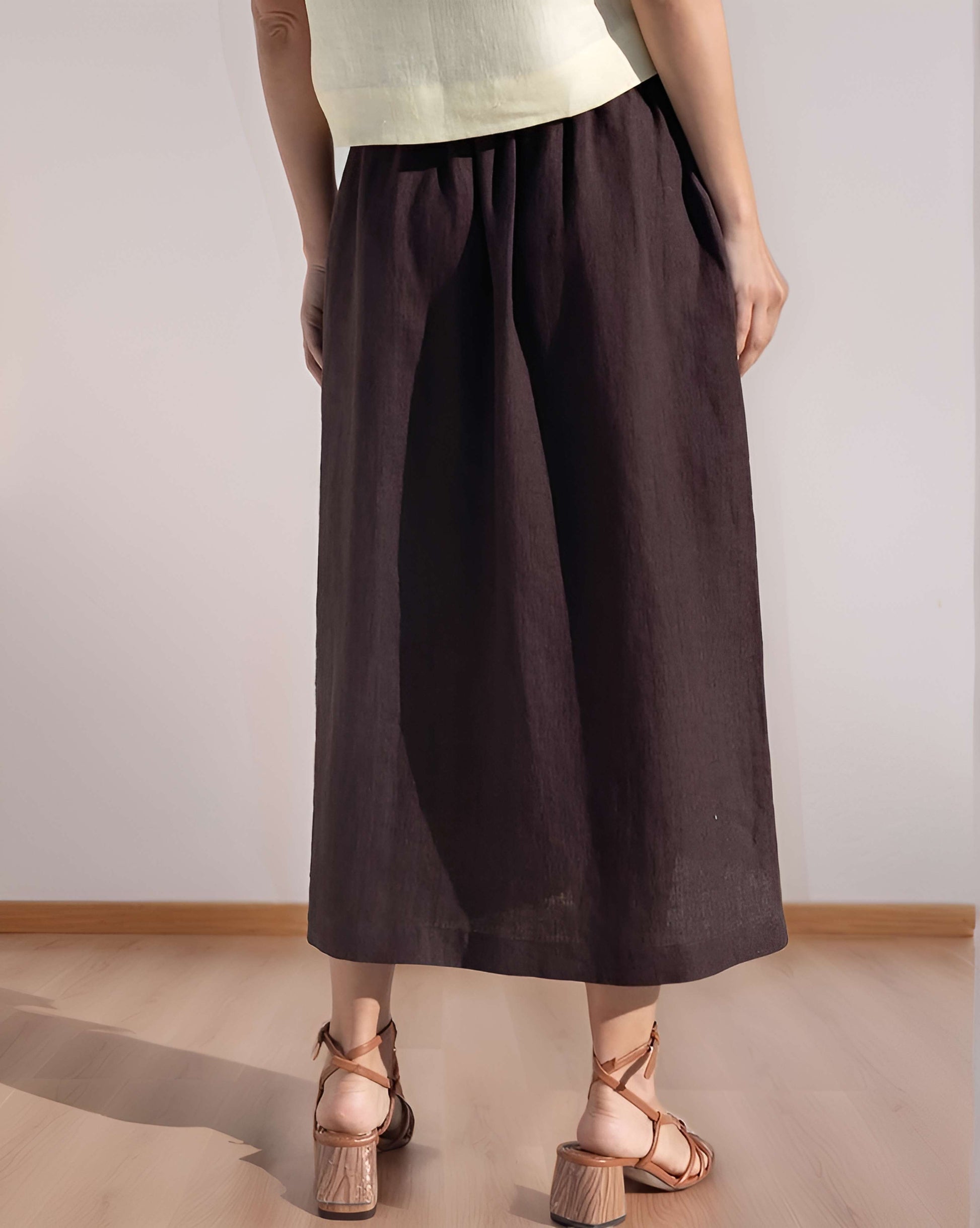 Long A-Line Linen Maxi Skirt TOULOUSE with Pockets