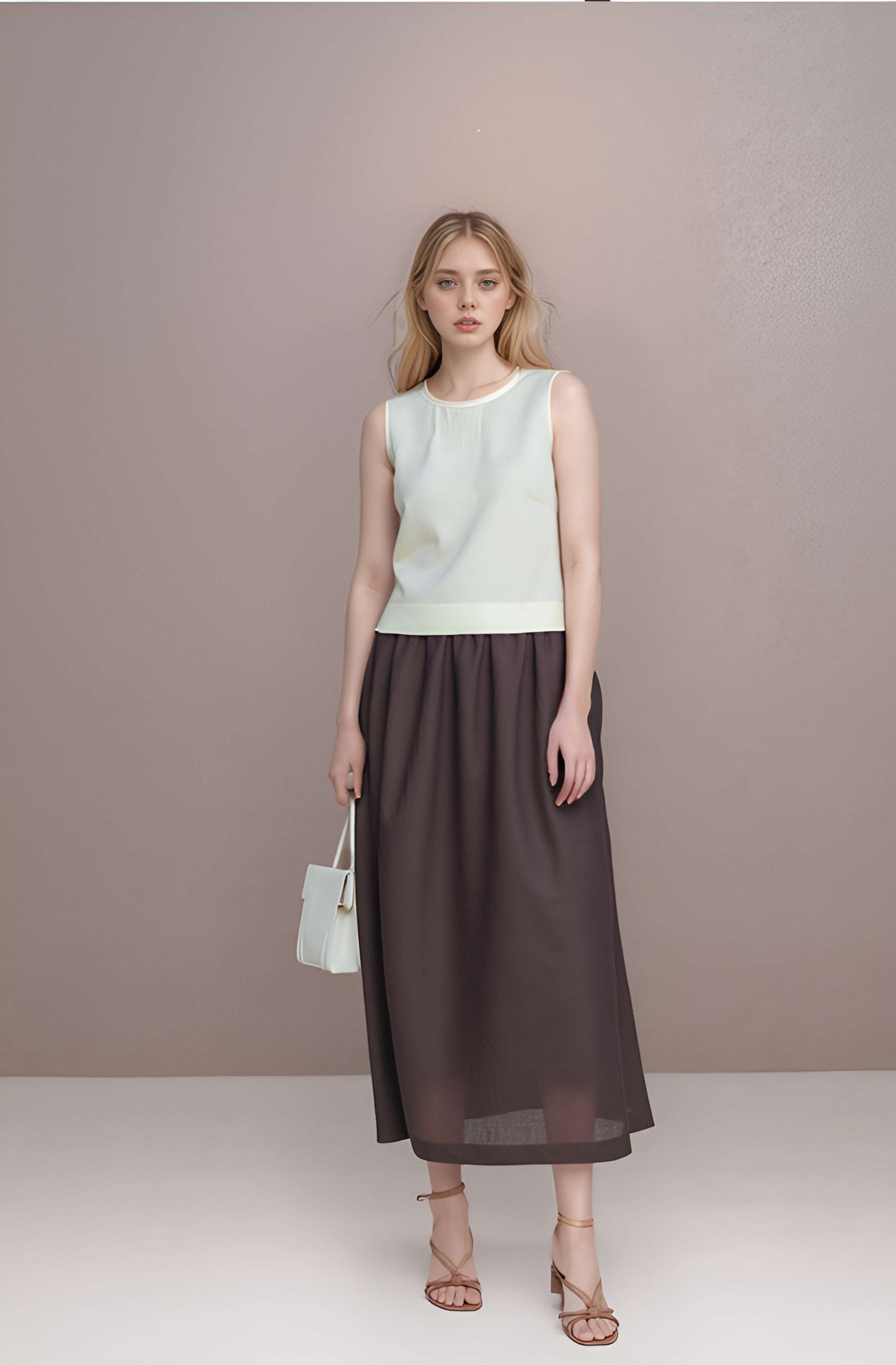 Long A-Line Linen Maxi Skirt TOULOUSE with Pockets