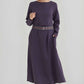 Long Linen Dress LYON Belted Pockets Sleeves