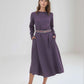 Long Linen Dress LYON Belted Pockets Sleeves